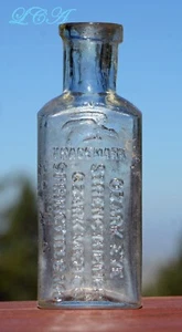 TINY antique OZARK EYE STRENGTHENER bottle w/pic EAGLE Springfield MISSOURI bim - Picture 1 of 4