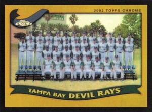 2002 Topps Chrome Series 2 #668 Tampa Bay Devil Rays Team Card Gold Refractor
