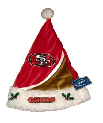 San Francisco 49ers Mens Adult Santa Hat Cap Christmas Holidays Winter New Nfl - Image 1 of 2