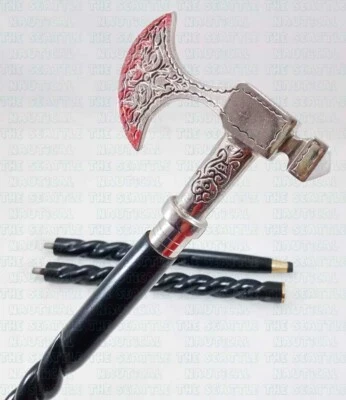 Alça bengala bengala com cabo de machado viking para homens mulheres ESTILO - Imagem 1 de 4