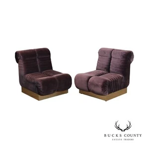 Edward Axel Roffman 1970's Modern Pair Slipper Lounge Chairs - Picture 1 of 12