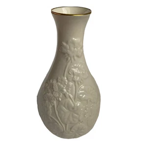 Jarrón Lenox Condesa Borde Dorado Geranios Flores Elevadas Regalo Mujer Mamá - Imagen 1 de 5