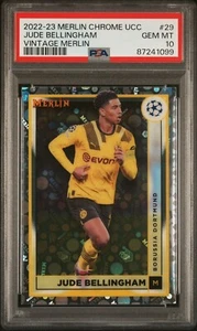 2022-23 Topps Merlin UCC - Jude Bellingham, Vintage Merlin Refractor #29 PSA 10 - Picture 1 of 1