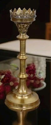 Kerzenleuchter Barock Messing Kirchenleuchter Kerzenständer Kerzenhalter bronze - Bild 1 von 4