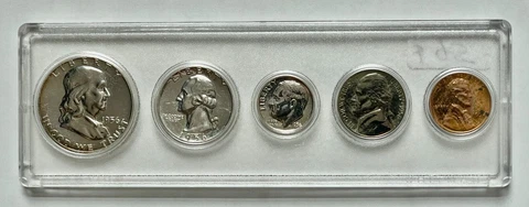 1956 United States SILVER Proof Set in * Whitman * Type Plastic Holder Cover