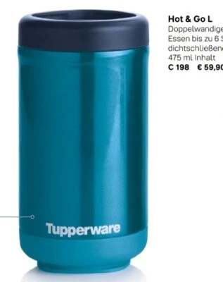 Neu! OVP! Tupperware Isolierbecher Hot & Go L, heiß + kalt, to go - Bild 1 von 4