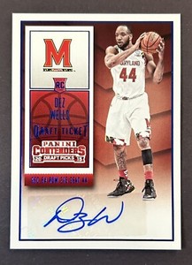 Dez Wells 2015 Panini Contenders Draft Picks Blue Rookie Ticket Auto #191