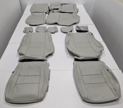 Fundas de asiento de cuero gris B43 para Jeep Grand Cherokee Limited Overland 2011-2022 Foto 1 de 4