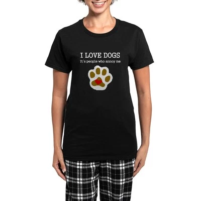 Pijama para mujer CafePress I Love Dogs People Annoy Me oscuro (1307594028) Foto 1 de 4