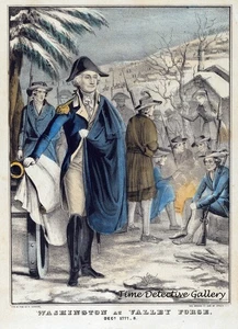 "Washington at Valley Forge" by Currier & Ives - Revolutionary War Art Print - Picture 1 of 1
