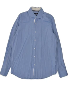 HUGO BOSS Mens Regular Fit Shirt Size 16 41 Large Blue Cotton AG05 - Picture 1 of 4