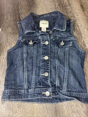 Girls Cherokee Denim Jean Vest Sz L 10/12 Guc Sleeveless Jacket - Image 1 of 4