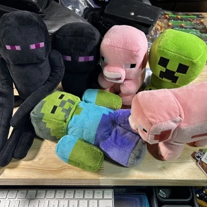 Minecraft 6 Stück Plüschtiere Enderman Schwein Creeper - Bild 1 von 7