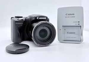 Cámara digital compacta Canon PowerShot SX500 IS negra de 16,0 MP con batería... - Imagen 1 de 5