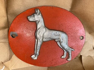 Vinrage Great Dane Semi Trailer Truck Logo Emblem Plaque Cast Aluminum 10.5" - Bild 1 von 4