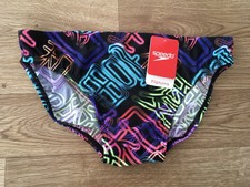 Speedo Mens Swimming Flipturns 5cm Briefs Trunks 34” Waist