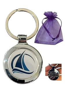 Yachting Sailing (A) Personalised Beta Keyring in Gift Bag - Foto 1 di 3