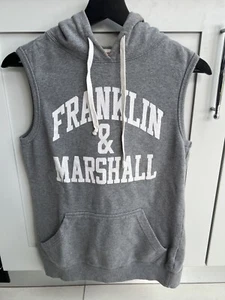 Unisex Adult franklin & marshall vintage rare sleeveless hoodie grey size small - Picture 1 of 4