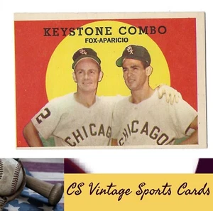 1959 Topps #408 Keystone Combo (Nellie Fox / Luis Aparicio) - Picture 1 of 2