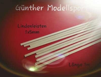 Krick Lindenleisten 1x5mm natur(10), 81669,  0,60€/1m Günther Modellsport - Bild 1 von 2