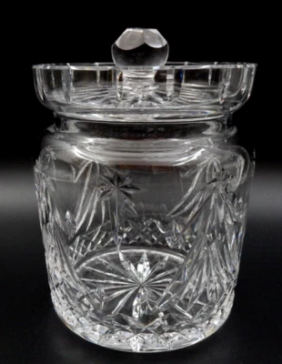 VINTAGE SIGNED WATERFORD CRYSTAL CHRISTMAS TREE BISCUIT BARREL COOKIE JAR - Image 1 of 4