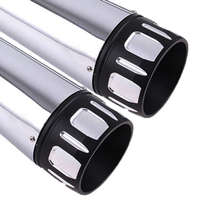 ADN PARA HARLEY TOURING BAGGER MEGÁFONO SILENCIADORES DESLIZABLES TUBOS DE ESCAPE CROMADOS Foto 1 de 4