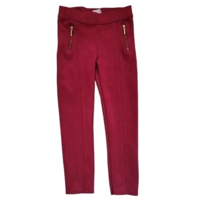 Janie and Jack Kid 6 Rojo Frambuesa Rosa Imitación Gamuza Ajustado Pull-On Pantalones Leggings Foto 1 de 4