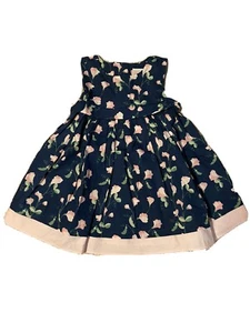 Gymboree PRETTY PEA MARINEBLAU GEBLÜMT PULLOVERKLEID Baby Mädchen 6-12 Monate NEU Neu mit Etikett - Bild 1 von 2