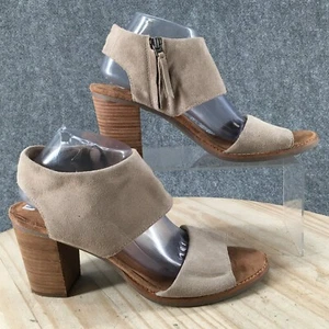 Toms Sandals Womens 11 M Majorca Cut Out Gladiator Heels Brown Zipper Open Toe - Picture 1 of 14