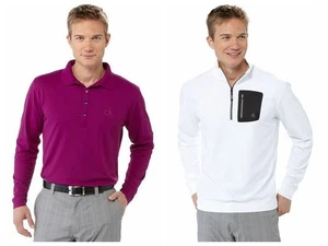 Calvin Klein Men Golfsmith Long Sleeve Tech Pique Polo Brand NEW with tag - Picture 1 of 5