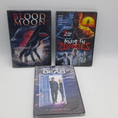 Lot Of 3 DVD Horror Thriller Movies Blood Moon Before Im Dead Kung Fu Zombies - Image 1 of 4