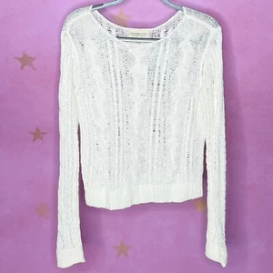 Denim & Supply Ralph Lauren neu weiß Küste Strand offen Strick Pullover Large - Bild 1 von 5