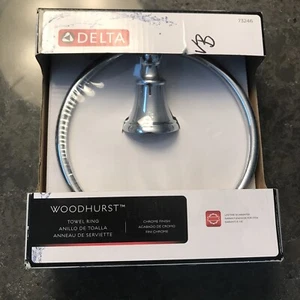 Delta 73246 Brilliance Stainless Woodhurst 6-5/16" Wall Mounted Towel Ring chrom - Picture 1 of 3