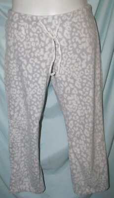 Gray White Animal Print Fleece Pajama Lounge Pants Size M - Image 1 of 3