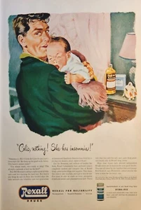 1947 Rexall Drugs Vintage Ad Colic nada que tenga insomnio - Imagen 1 de 1