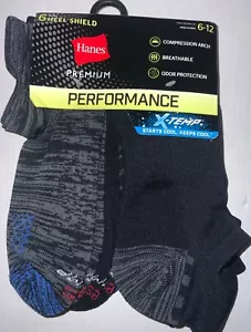 Hanes Premium Performance HEEL SHIELD 6 Pr Mesh Vent Stretch Contour Compression - Picture 1 of 5