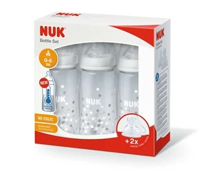 NUK First Choice 3X Bottle + 2 extra teat Bottle set Temp Control Bottle(White) - Picture 1 of 1