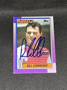 Bill Schroeder California Angels auto firmata 1990 Topps #244 ~ COA - Foto 1 di 3