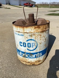 Vintage Rusty CO-OP Lubricants 5 US Gallon Can - Picture 1 of 7