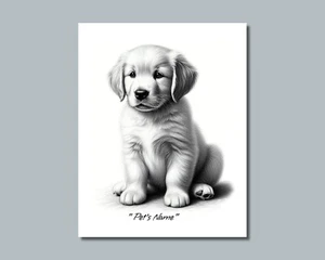 Personalized GOLDEN RETRIEVER Pet Print Photo PUPPY DOG Picture 8x10 11x14 (P9) - Picture 1 of 10