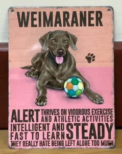 Weimaraner - Vintage Style Metal Wall Hanging Dog Sign - Picture 1 of 1