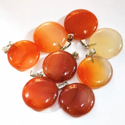 50 PIEZAS Colgantes de cornalina de ónix de piedra redonda natural al por mayor hágalo usted mismo 18 mm * 18 mm * 5 mm Foto 1 de 3