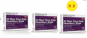 24Hour Once Daily Heartburn Relief (Same as Nexium) 56 Tablets (4 BOXES) -HB4- - Picture 1 of 3