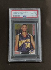 STEPHEN CURRY 2009-10 Panini Stickers Rookie Card RC #263 Golden State PSA 8