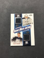 2002-03 PACIFIC HEADS UP KHABIBULIN/LUONGO/BURE+ GAME-WORN JERSEY QUADS #25