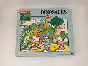 Vintage Playskool Fun N Learn Activity Box Dinosaurs Nancy Hall Game Puzzle Book - Picture 1 of 6