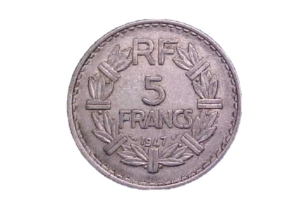 Francia 1947 5 francos KM# 888b - ¡Bonita moneda de coleccionista de circo de alto grado! -d9713xux Foto 1 de 2