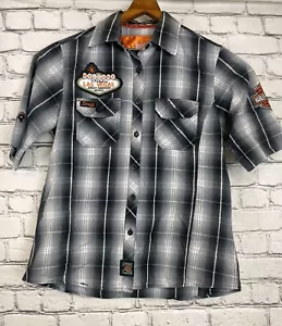 Harley Davidson Mujer Pequeña Las Vegas Staff Ropa de Trabajo Manga Corta Negro Cuadros - Imagen 1 de 9