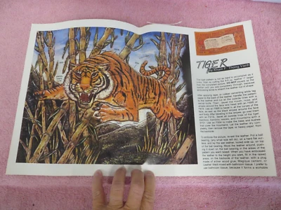 Vtg NOS Tandy Leather Doodle Page of the Month Pattern - Tiger - Image 1 of 4