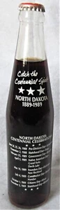 UNOPENED 10 OZ COCA COLA BOTTLE NORTH DAKOTA CENTENNIAL 1889-1989 - Picture 1 of 3